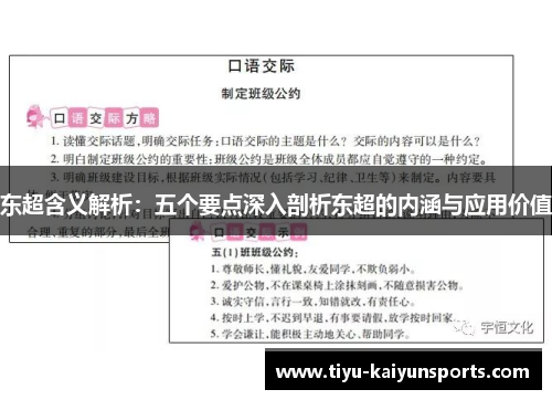 东超含义解析：五个要点深入剖析东超的内涵与应用价值
