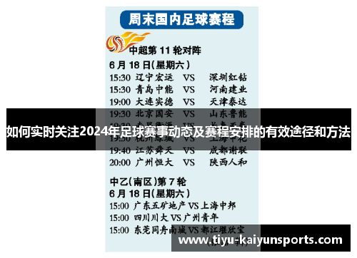 如何实时关注2024年足球赛事动态及赛程安排的有效途径和方法