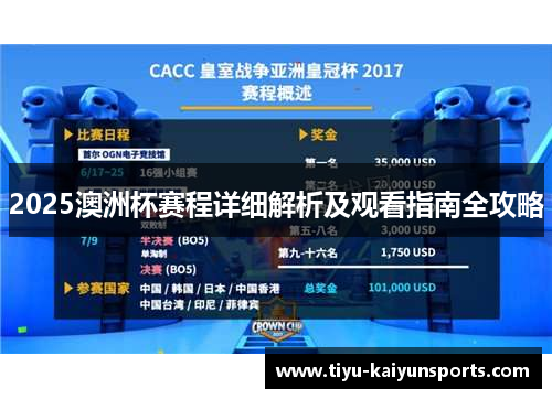 2025澳洲杯赛程详细解析及观看指南全攻略